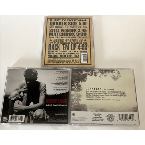 Jonny Lang 3 CD Lot. Lie To Me, Long Time Coming, Turn Around: A&M Records. - Picture 2 of 3